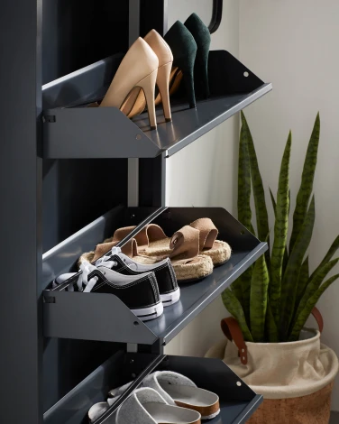 Ящик для обуви La Forma (ex Julia Grup) Ode (Черный/ Сталь,Металл)