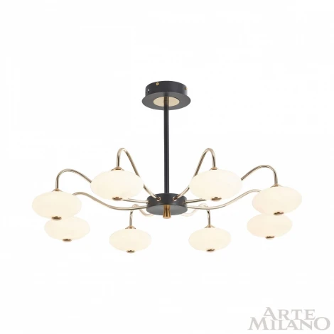 Потолочная люстра на штанге Arte Milano 273908/8 BK/GD (LED, 220V)