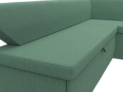 Диван кухонный угловой Омура правый угол (Зеленый/Рогожка) Лига Диванов арт.125897