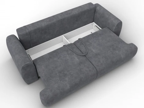 Диван прямой Лига-115 НПБ (ДСП,Фанера,Велюр/Темно-серый) Лига Диванов 136926