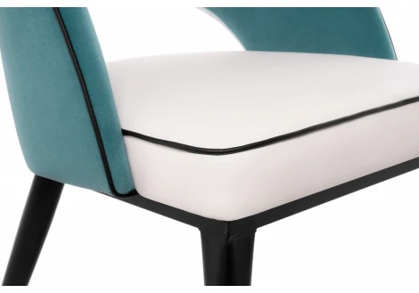 Обеденный стул на металлокаркасе Woodville Bard white / green 11785