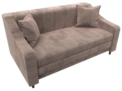 Диван прямой Лига-071 (ЛДСП,Брус,Фанера/Дерево/Велюр/Бежевый) Лига Диванов 129774