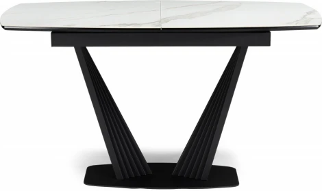Керамический стол Notta Вейл 140(180)х80 белый мрамор snow white / черный арт.614248