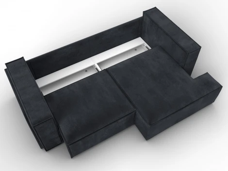 Диван угловой Лига-061 угол правый (ДСП,Брус,Фанера,Велюр/Темно-серый) Лига Диванов 131153