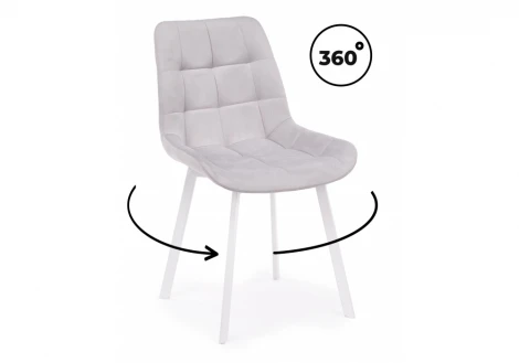 Стул на металлокаркасе Челси 360 П светло-серый (zd 960) / белый np 632452