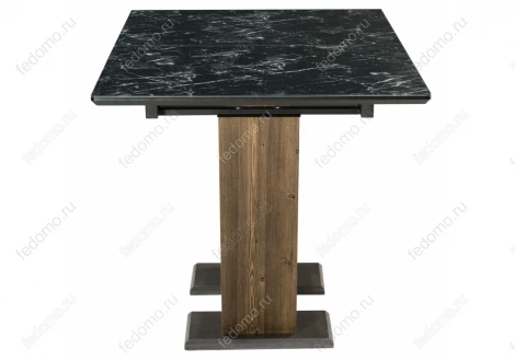 Стол на тумбе Woodville Иматра мрамор черный / черная шагрень 462388