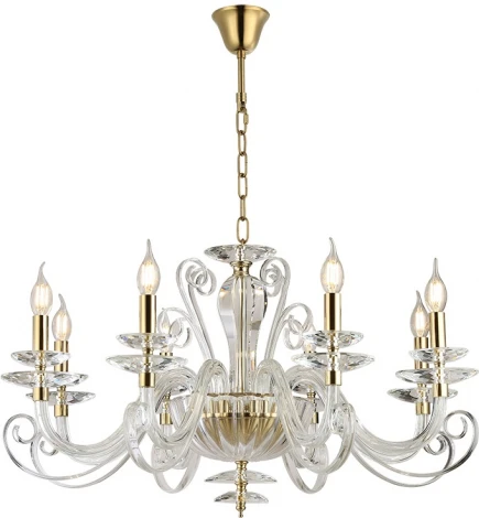 Подвесная люстра Newport 8570 8578/C gold polished (220V, на цепи, подсвечник, свеча)