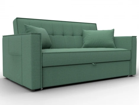 Диван прямой Лига-104 (140) (ЛДСП,Брус,Фанера,Рогожка/Зеленый) Лига Диванов 134862