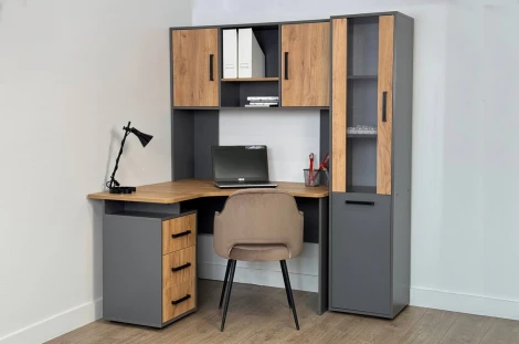 Лайт-2 Надстройка стола компьютерного 1200 Mebelson (ЛДСП/Дуб крафт золотой,Серый) арт.NKL02S1.2.3319