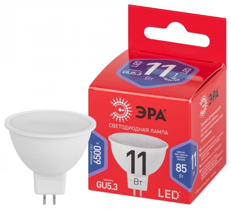 Лампочка светодиодная GU5.3 11W ЭРА LED MR16-11W-865-GU5.3 R