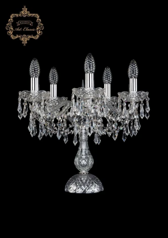 Интерьерная настольная лампа Art Classic 12.23 12.23.5.141-37.Cr.Dr (220V, хрусталь, подвески, подсвечник, свеча)