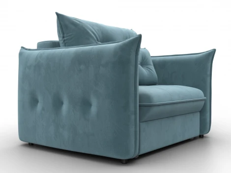 Кресло Лига-100 НПБ (ДСП,Фанера,Велюр/Бирюзовый) Лига Диванов 136994