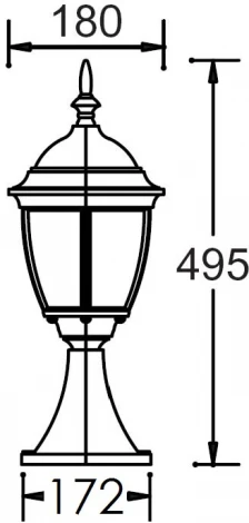 Наземный фонарь IP44 Oasis Light ARSENAL S 91204S Bl (220V, фонарь)