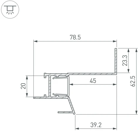 Профиль СEIL-S18-SHADOW-SIDE-3000 WHITE (Arlight, Алюминий) 050501