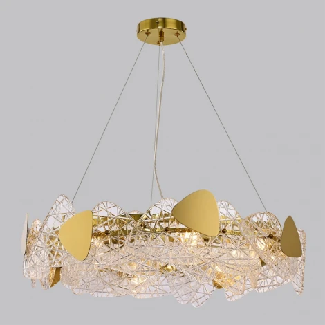 Подвесной светильник Lumion Queeny 6582/8 золотой/прозрачный, золотой металл/стекло, металл E14 8*40W 220V (на тросе)