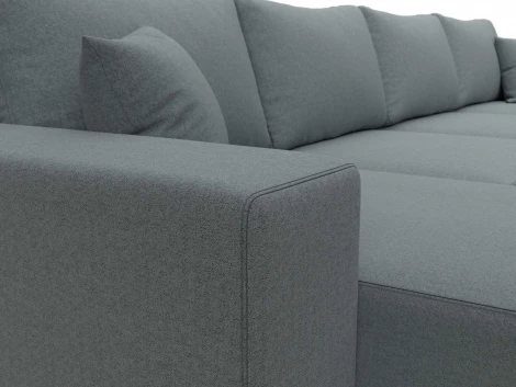 Диван П-образный Льюес (Серый/Рогожка) Лига Диванов арт.123926