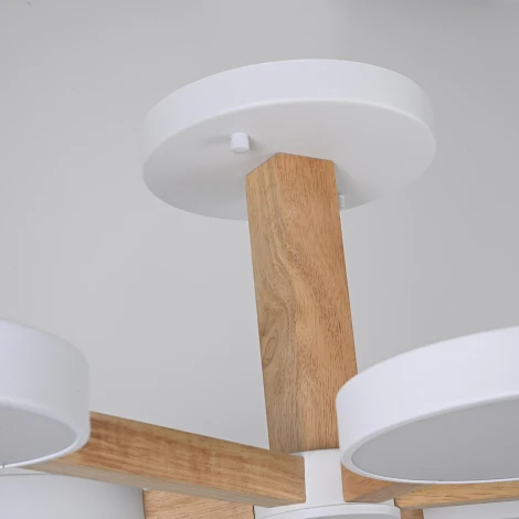 Потолочная люстра Wi-Fi на штанге Turna L6 White By ImperiumLoft Turna-B01 (LED, 220V, голосовое управление, умный дом - Алиса)