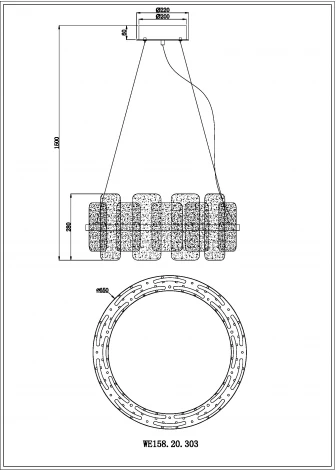 Подвесная люстра Nelly WE158.20.303 Wertmark (LED, 220V, на тросе, круглые)