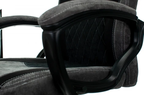 Кресло игровое Zombie VIKING 6 KNIGHT Fabric серый/черный с подголов. крестовина металл