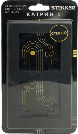 Рамка на 2 поста (черный) Stekker Катрин 49601