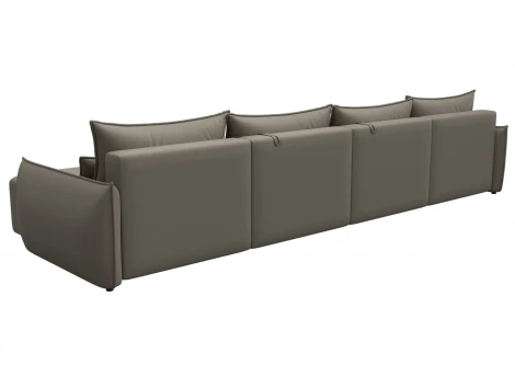 Диван П-образный Лига-051 НПБ Лонг (ЛДСП,Брус,Фанера/Пластик/Экокожа/Бежевый) Лига Диванов 129894