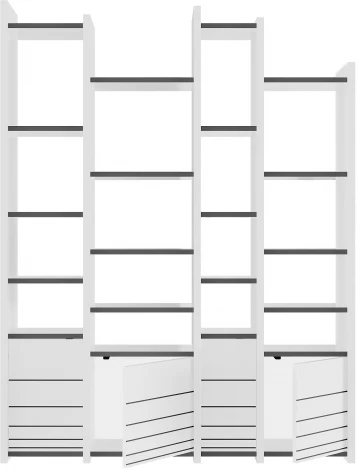 Стеллаж Прямые ARYA BOOKCASE (ЛДСП/Белый) LEVE