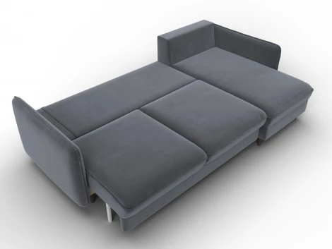 Диван угловой Лига-064 НПБ угол универсальный (ДСП/Дерево/Велюр/Серый) Лига Диванов 134772