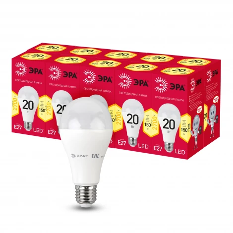 Лампочка светодиодная E27 20 Вт ЭРА LED A60-20W-827-E27 R LED A65-20W-827-E27 R