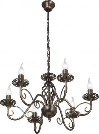 Подвесная люстра Vitaluce V1104-7/6 (220V, на цепи, подсвечник, свеча)