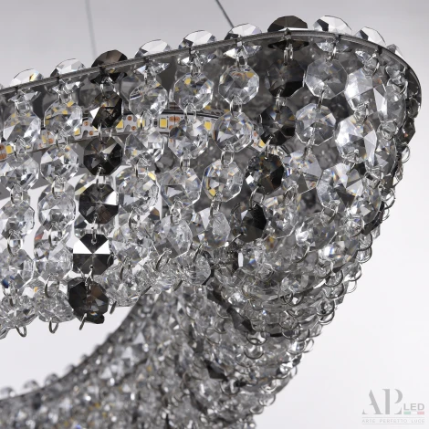 Подвесная люстра светодиодная APL LED Sicilia SH509.0.70.R.Ni.4000.Clear.731 (220V, хрусталь, на тросе)