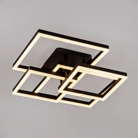 Потолочная люстра светодиодная на штанге с пультом с регулировкой цветовой температуры LED4U L11015-4 BK