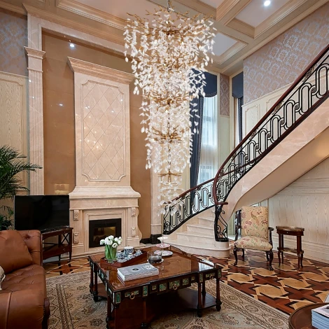 Подвесная большая люстра каскадная хрустальная Arte Milano Milano-4 23416.800-1600.28.G9.B.5D IB (220V, на цепи)