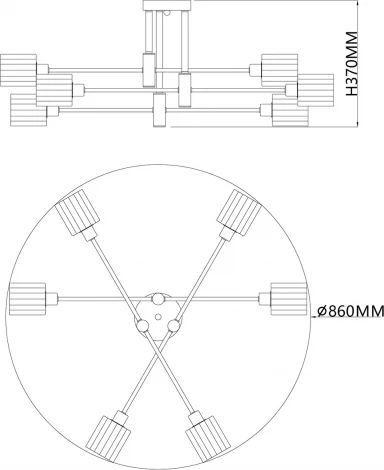 Потолочная люстра ярусная на штанге Escada Reflex 1140/6P E14*40W Silver/Chrome (220V)