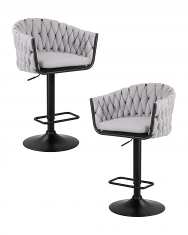Набор 2 шт стул барный DOBRIN LEON (серая ткань (LAR 275-17))