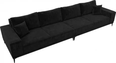 Диван прямой Льюес Лонг (Черный/Велюр) Лига Диванов арт.122388