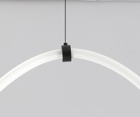 Подвесной светильник с гибким неоном светодиодный диммируемый Kink Light Венди 08031K-300,19 черный Led 72w с пультом ДУ (регулировка яркости, 220V, умный дом - SmartLamp)