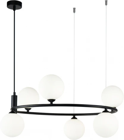 Подвесной светильник Maytoni Ring MOD013PL-06B (220V, на тросе, шарики, молекулы)