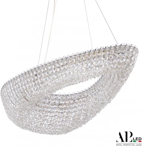 Подвесная люстра светодиодная APL LED Sicilia SH509.0.70.A.Ni.3000 (220V, хрусталь, на тросе)