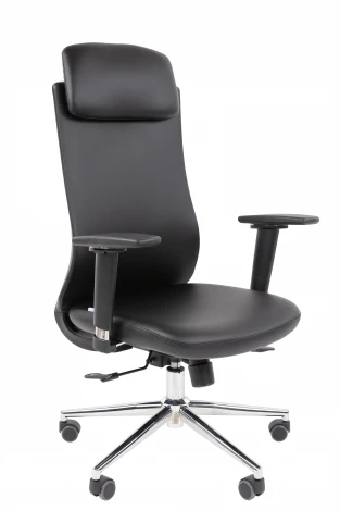 Офисное кресло Chairman 500LUX Россия экокожа черный 7184480