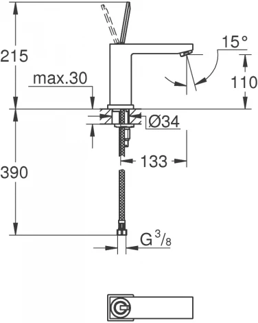 Смеситель Grohe Eurocube Joy 23658000 для раковины