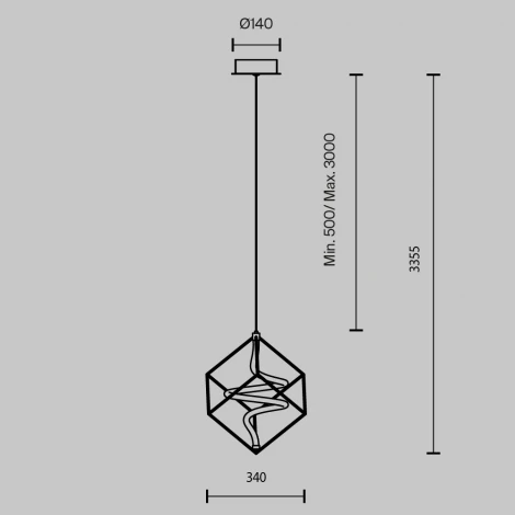 Подвесной светильник Maytoni Membrane MOD345PL-L11BS3K (LED, 220V, на проводе, куб)