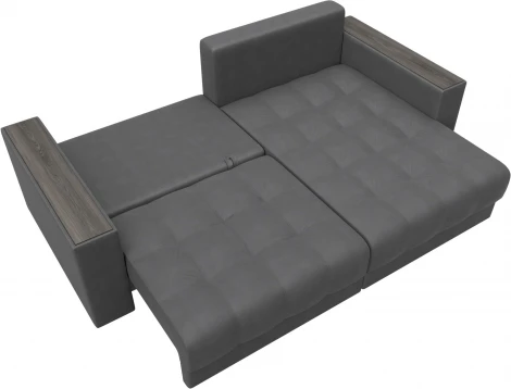 Диван угловой с декором Лига-049 НПБ Лига Диванов (Замша) арт.128479