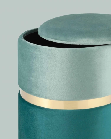 Пуф Кэрри с ящиком велюр бирюзовый УТ000025556