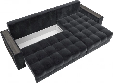 Диван угловой с декором и полкой Лига-050 НПБ Лига Диванов (Велюр) арт.128611