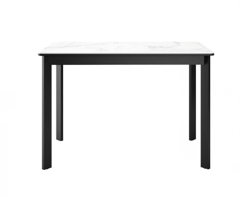 Стол DikLine LK90 Керамика Белый мрамор/подстолье черное/опоры черные арт.00-00073913