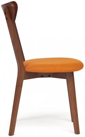 Стул мягкое сиденье/ цвет сиденья - Оранжевый, MAXI (Макси) / 1 шт. в упаковке (каркас Бук,Ткань /Коричневый)