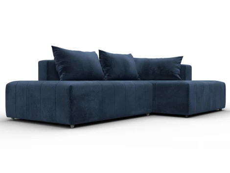 Диван угловой Лига-103 НПБ угол правый (ДСП,Брус,Фанера,Велюр/Синий) Лига Диванов 134806