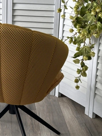 Стул ASTRA 360 град. поворот Желтый Sonic 68 ткань / 7525-132 велюр / черный каркас, ®DISAUR (арт.621M05766)