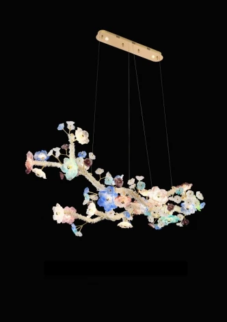 Подвесная люстра светодиодная Fluorite Sauvage FL1095-24P с цветами