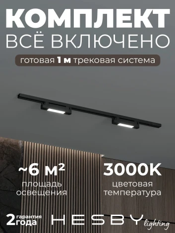 Трековая система в сборе накладная однофазная 220V Hesby Lighting №1 однофазная накладная Skylite HSBL_kompl_S001_NI1B3K